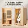 Far Infrared Wooden Sauna, Room Home Sauna Spa for One Person, 1140W Low EMF Far Infrared Hemlock Wood Sauna with Tempered 5