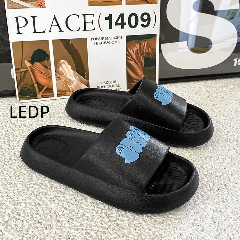 

Slippers Couple Thick Bottom Outdoor Round Head Breathable Beach Lazy Non-slip Designer Main Push Slippers Spring and Summer New