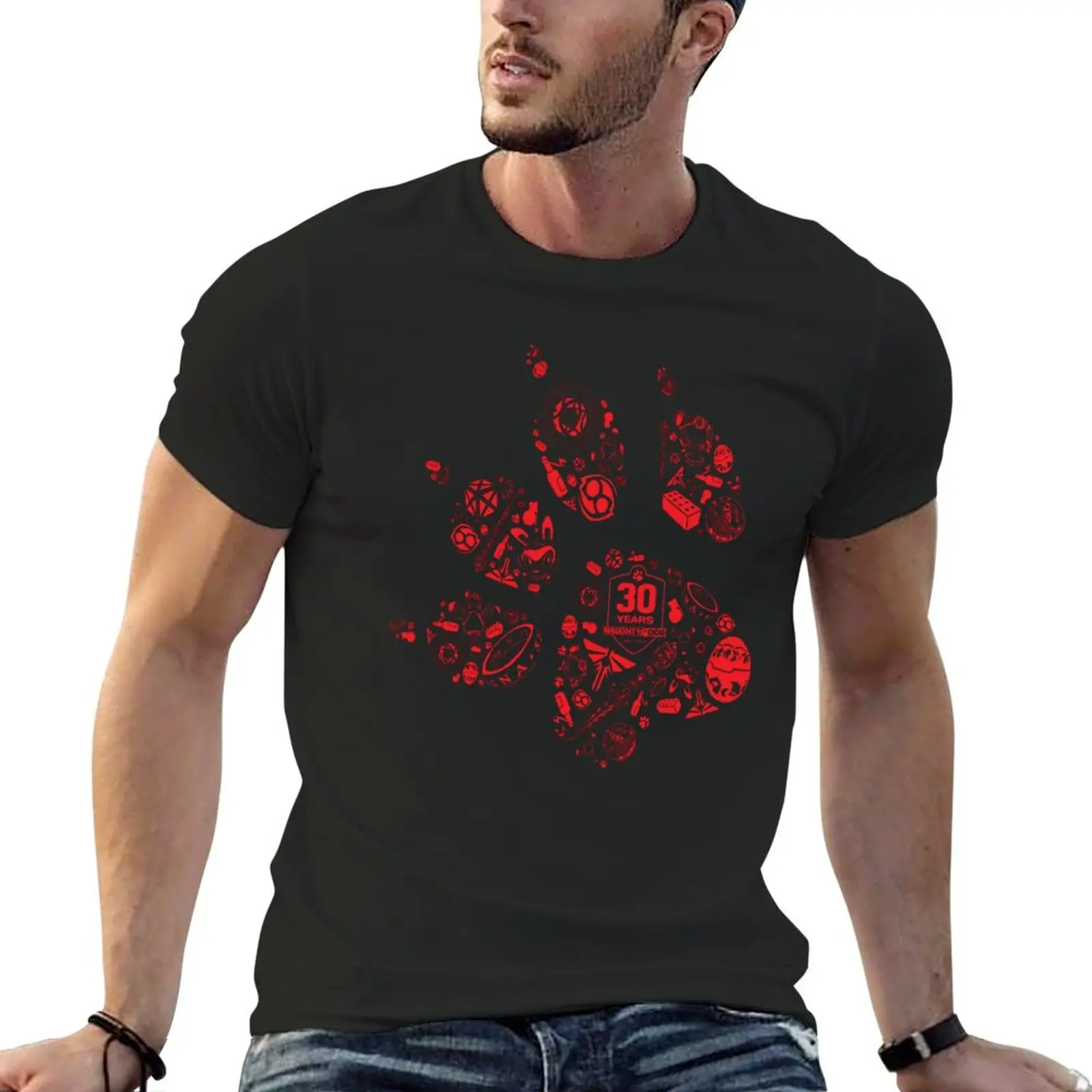 

Naughty Dog - 30th Paw T-Shirt shirts graphic tees customs design your own summer clothes mens vintage t shirts