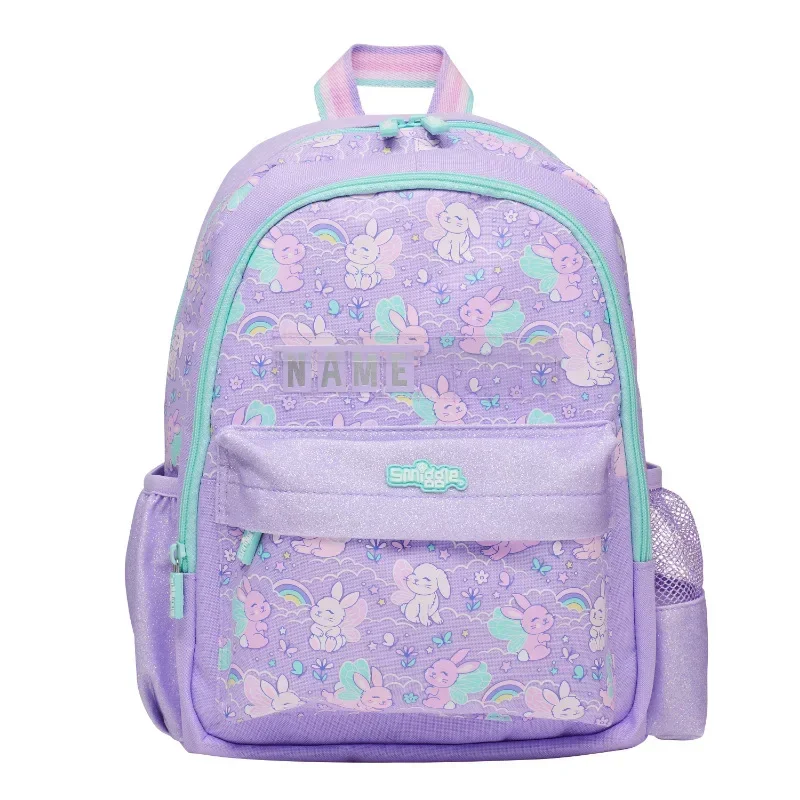 thumbnail image 1 of Mochila escolar australiana genuina Smiggle con forma de conejo ángel morado, mochila mediana para niños, taza de agua, estuche retráctil para bolígrafos, regalo para estudiantes, 1 of 5