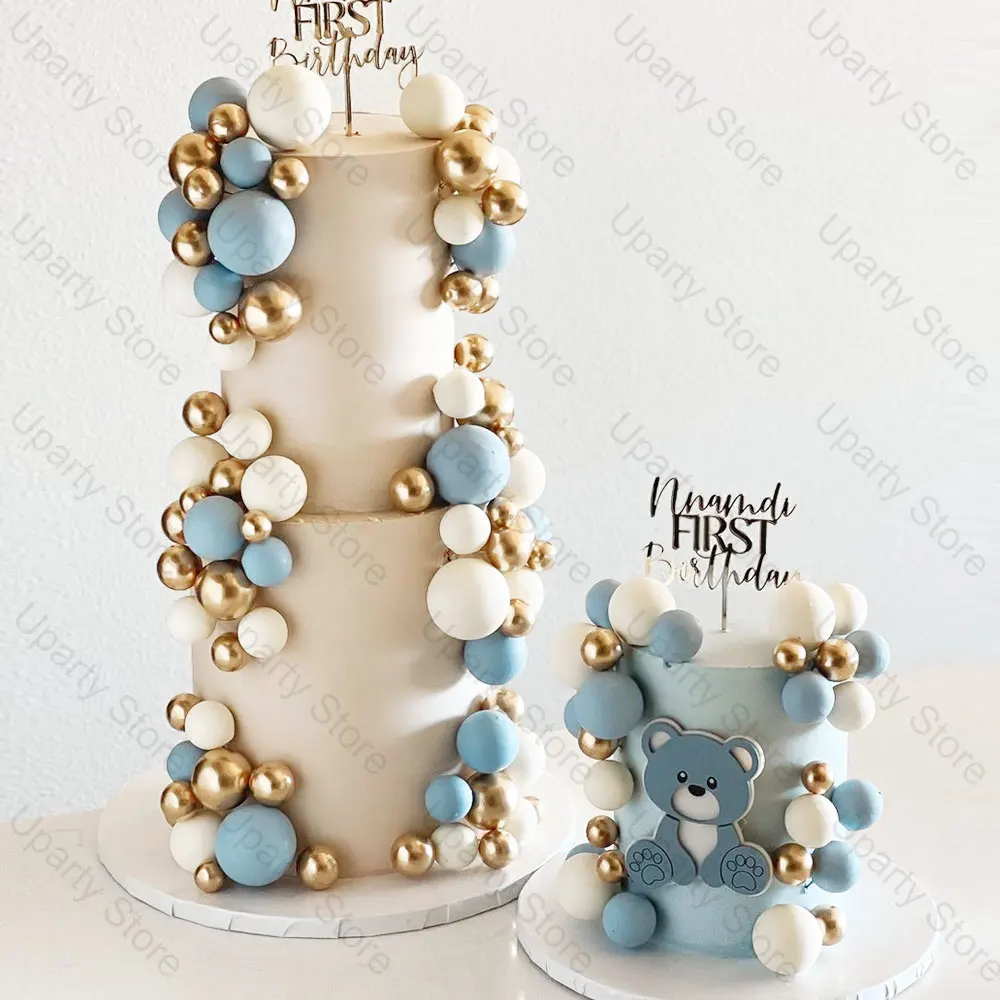 4 Utensili Per Decorazione Torte Con Sfere Metalliche: Set 8 Misure Per Modellare Pasta Di Zucchero, Fondente, Fimo, Plastilina, Colore Blu