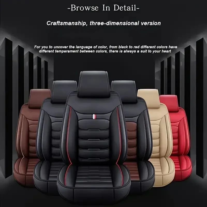 Car Seat Cover Universal 5-Seat Car Seat Covers Faux Leather Full Set Waterproof For All Models