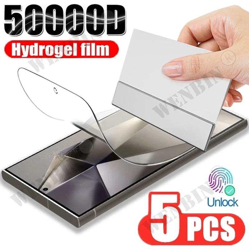 

5 Pcs Hydrogel Film For Samsung Galaxy S24 S23 S22 S21 Ultra Plus S21 FE Note 20 Ultra A55 A54 A35 A14 A15 5G Screen Protector