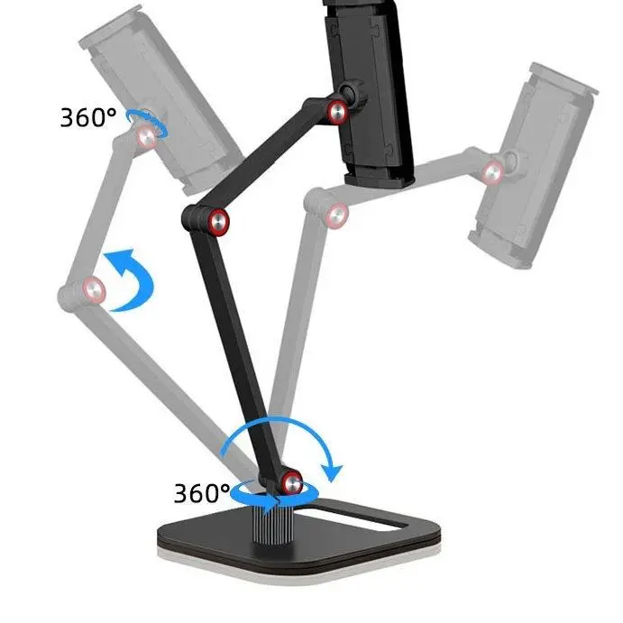 Supporto per computer portatile, girevole a 360°, regolabile, portatile, ergonomico, per laptop da 11 a 17,3 pollici, supporto pieghevole per computer (nero