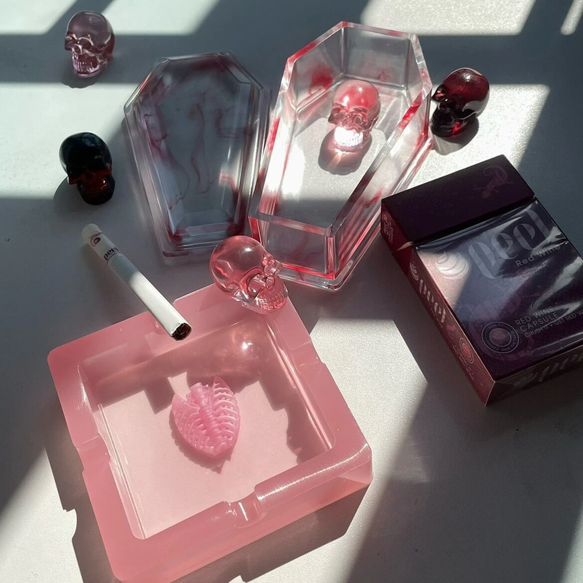 Silicone Cigarette Ashtray Ashtray Gel Pink Ashtrays Creative