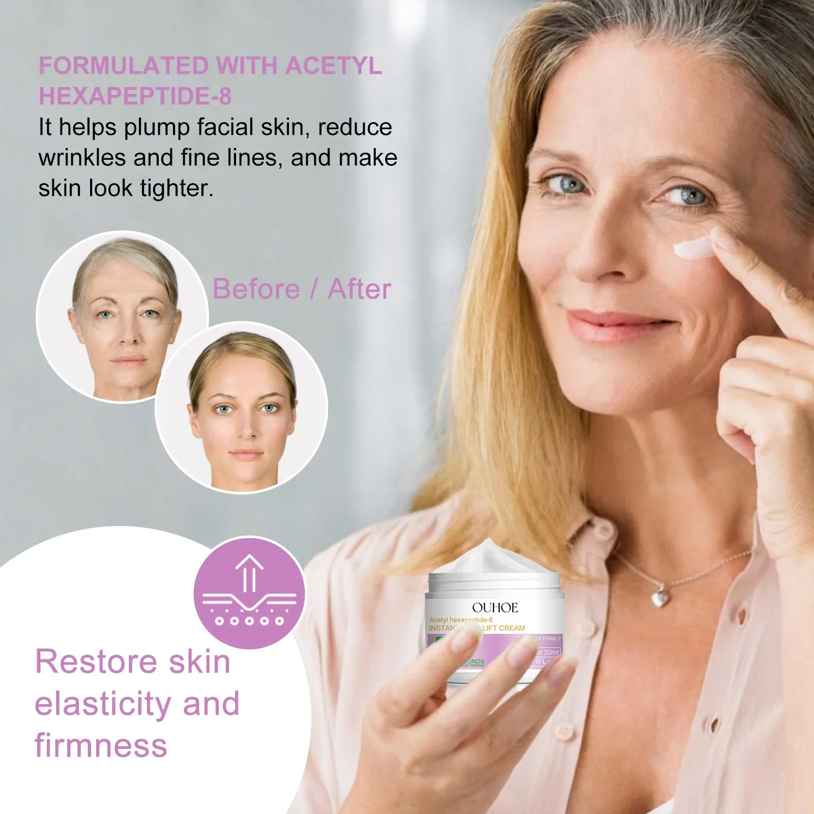 Crema facial antiarrugas, hidratante, antiedad, atenúa líneas finas, reafirma, mejora la hinchazón, blanquea e ilumina la piel._voghion.com