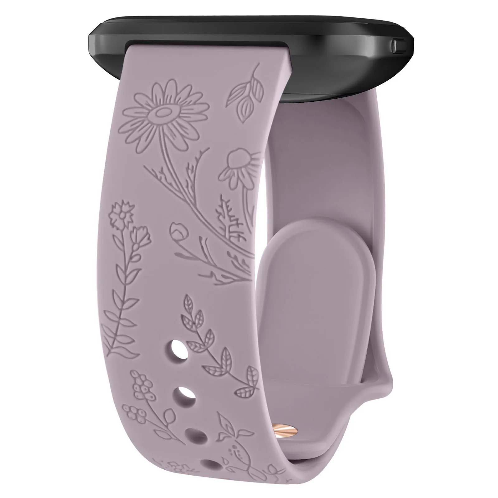 Soft Silicone Flower Engraved Watch Strap Bracelet