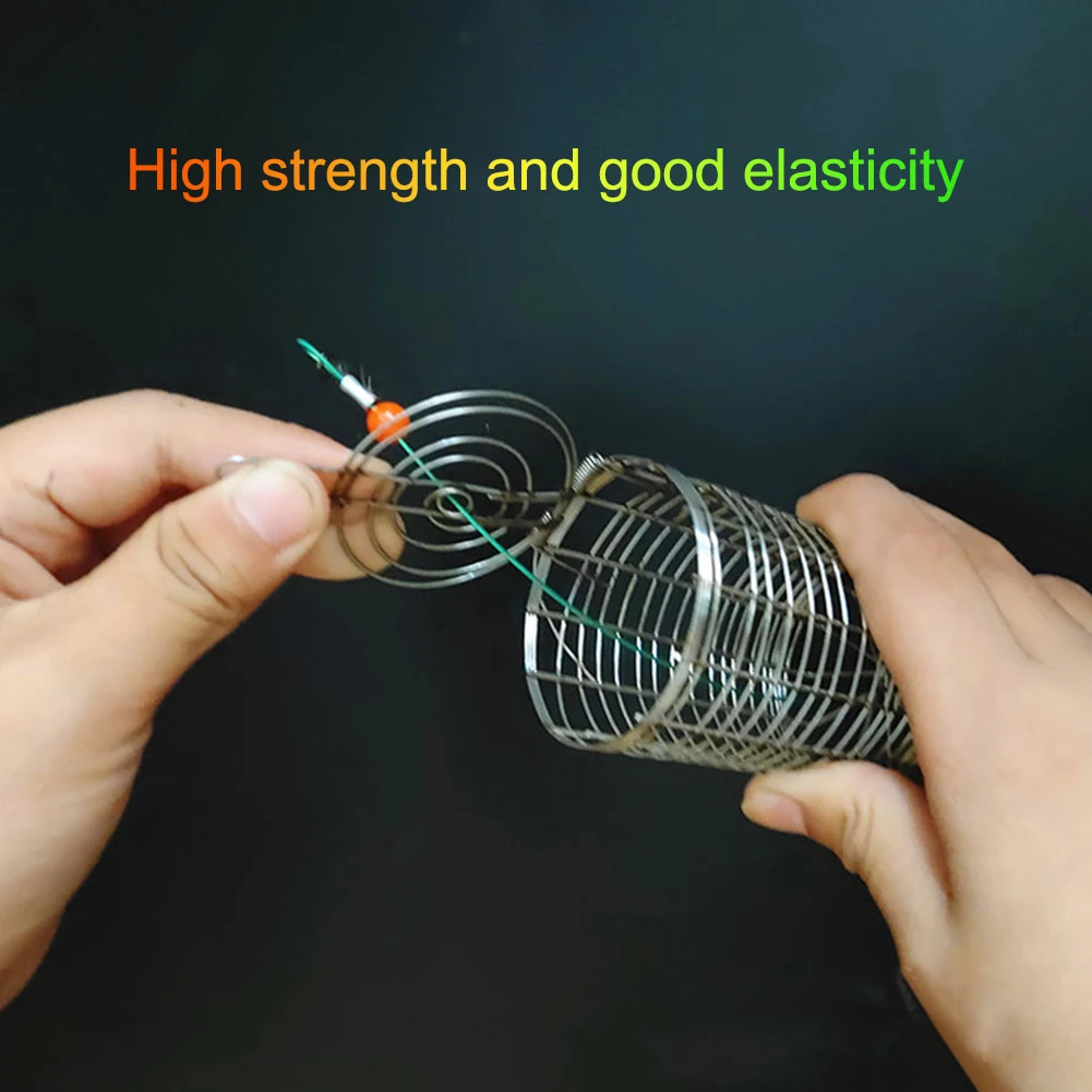 5x 솔리드 낚시 피더 케이지 트랩 바구니 컨테이너 잉어 루어, 집어 메쉬 케이지 낚시 태클 스냅 액세서리 스테인레스