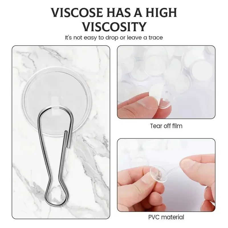 30Pcs Self-Adhesive Ceiling Hooks Strong Sticky Ceiling Transparent Small Discs For Christams Wedding Birthday Party Decorations 2