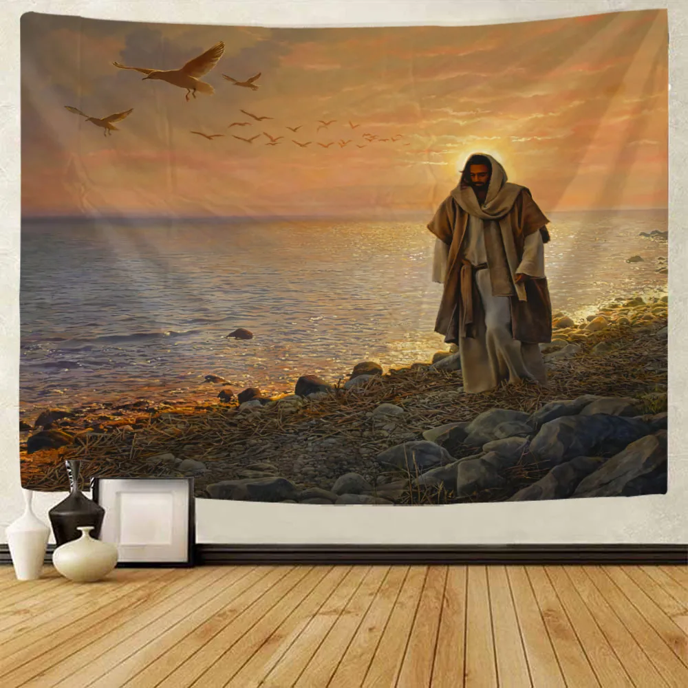 Tapestry decor Jesus illustration art tapestry wall hanging Wall Decoration Blanket