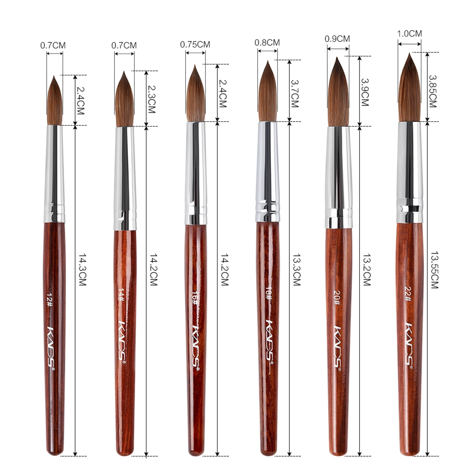 Kolinsky Sable Acrylic Nail Art Brush High Quality UV Gel Nail Brush Red Wood Handle Professional Manicure Tool DIY Nail Drawing 2