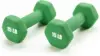 Set of 2 15 lb Dumbbells with Anti Slip Anti roll Shape (Green)
