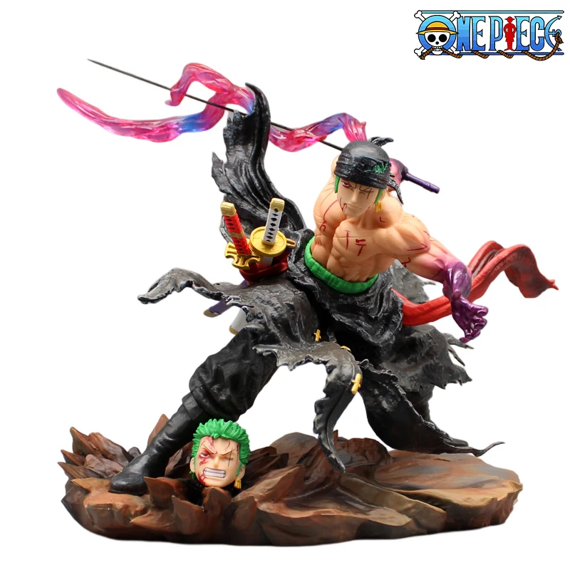 

Roronoa Zoro Action Figure Toys Anime One Piece Zoro Figurine with 2 Heads Manga GK Statue PVC Collection Model Ornament Gift