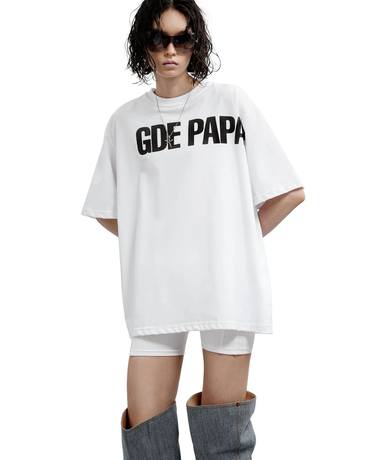 Hip Hop Streetwear Men Tshirt Oversized Short Sleeve GDE PAPA Graphic Print Y2k Tops Tee Harajuku Goth Aesthetic Clothing Cotton