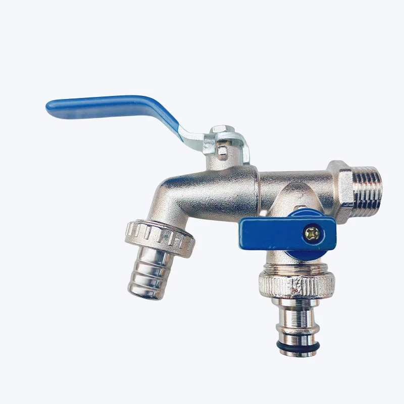 Horticultural Zinc Alloy Faucet one in two out 4 points 1PCs