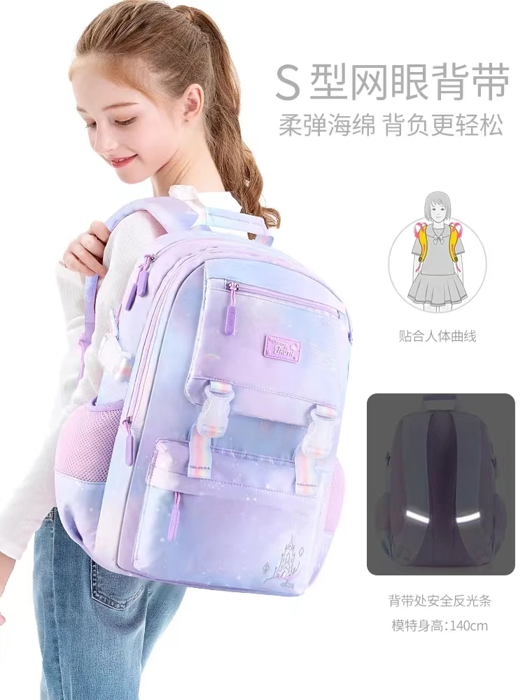 Disney Frozen School Bags For Girls Elsa Sofia Primary Middle Student Shoulder Orthopedic Backpack Large Capacity Light Mochilas