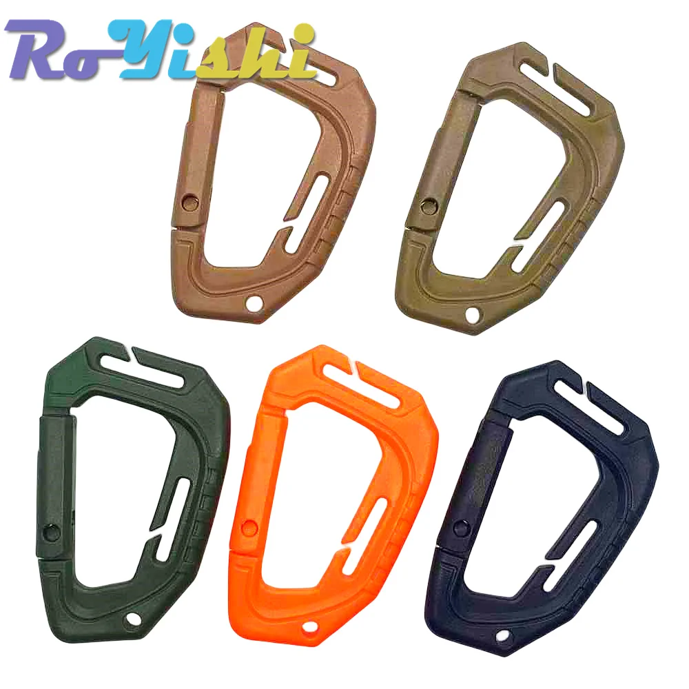 Plastic Carabiner Buckle 1 Pcs D Shape 200LB Snap Clip Mountaineering Outdoor Hanging Keychain Hook Climbing Accessories