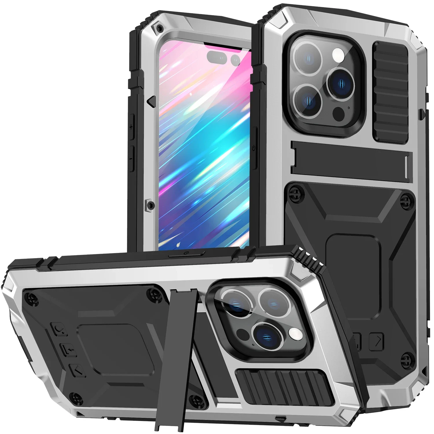 Sleek Luxury Rugged Armor 360° Shockproof Metal Phone Case Cover