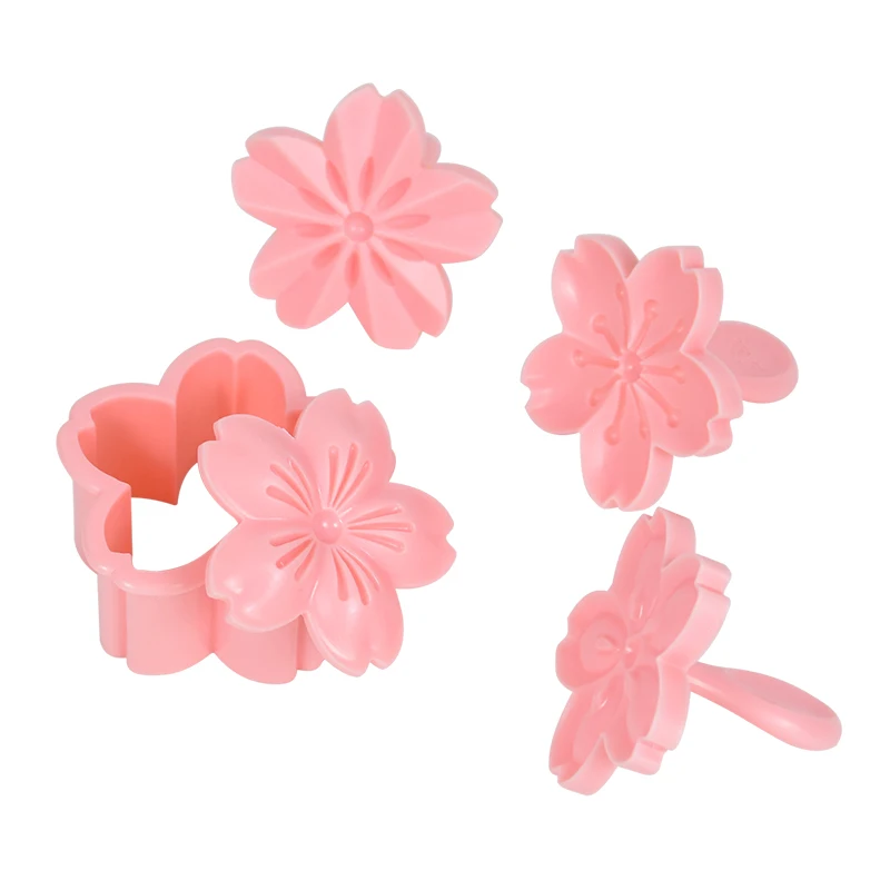 5Pcs/Set Cherry Blossom Flower Cookie Mold Stamp Biscuit Cutter DIY Floral Mooncake Kitchen Baking Tools Event Party Pastry Mold