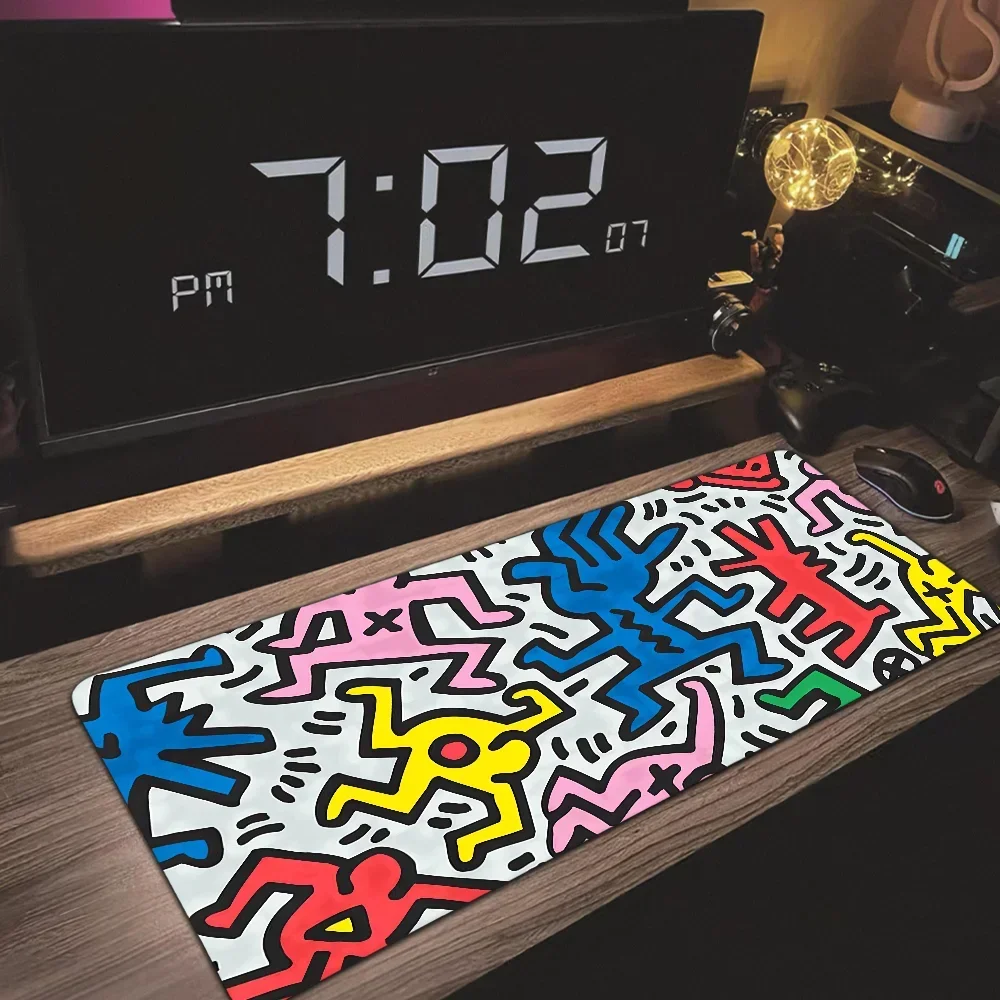 K-Keith Art Haring Cool Beautiful Anime Mouse Pad Mat Size For CSGO Game Player Desktop PC Computer Laptop 6