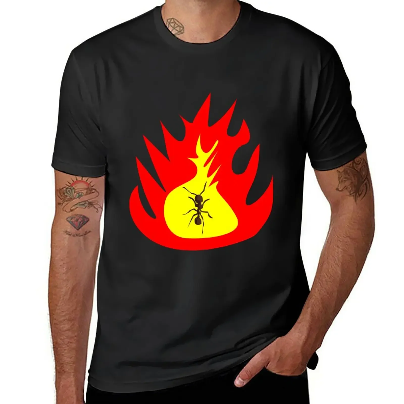 T-Shirt Fire Ant Summer Top Top Funnys T-Shirt Grafiche Da Uomo