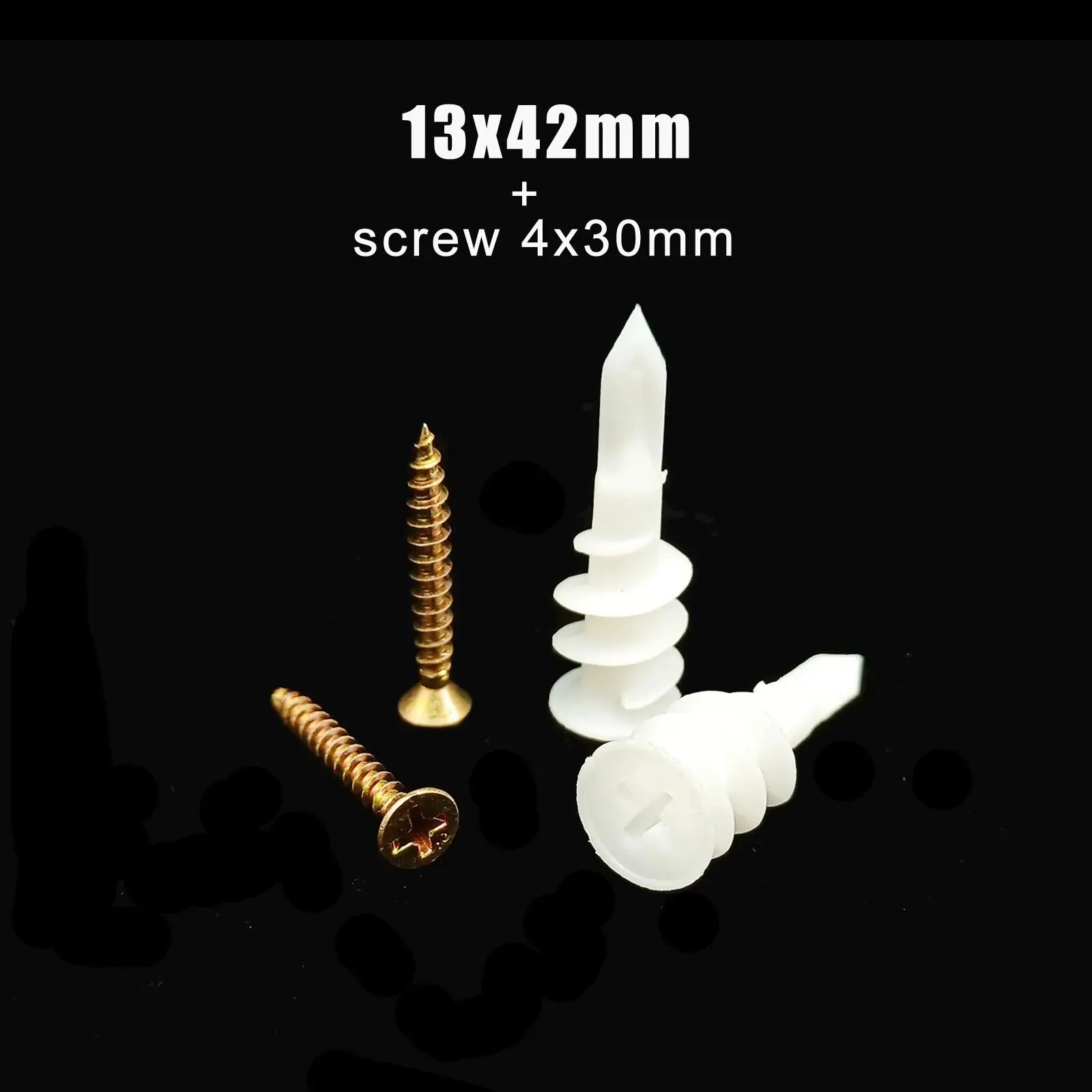 Drywall Anchor 10sets Self Drilling Drywall Anchor Tapping Screw Plasterboard Gypsum Hollow Cavity Wall Expansion Plug Plastic Nylon