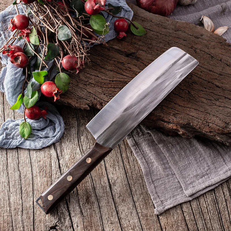 Hand Forged Nakiri Knife 160 Mm Blade Clad Steel Vegetables Tools Cleaver Kitchen  Knives 