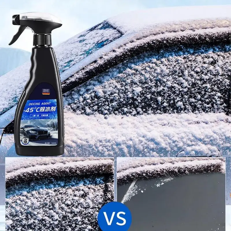 Windshield Ice Melt Spray 500ml Auto Windshield Deicing Spray Snow Removal For Window Snow Melting Defrost Liquid Car