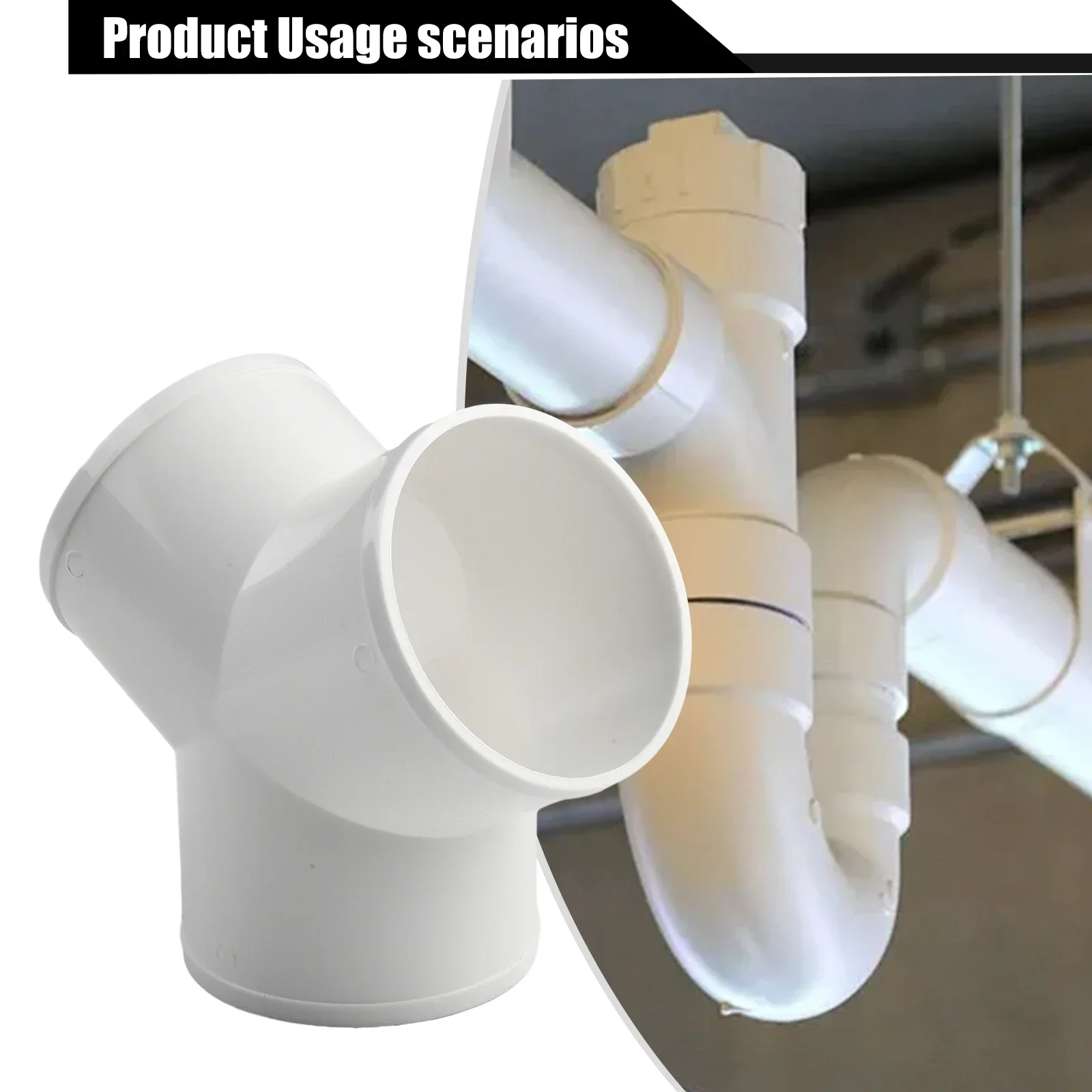 Duct Tube Duct Pipe Home Ventilation T/Y Shape Thickening Quick Ventilation Tube 100mm ABS For Extractor Fan