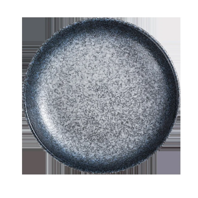 Japanese-Style Ceramic round Deep Plates Dinner Hotel Restaurant Italian Thick Soup Plate Salad Dish Rice Plate Tableware