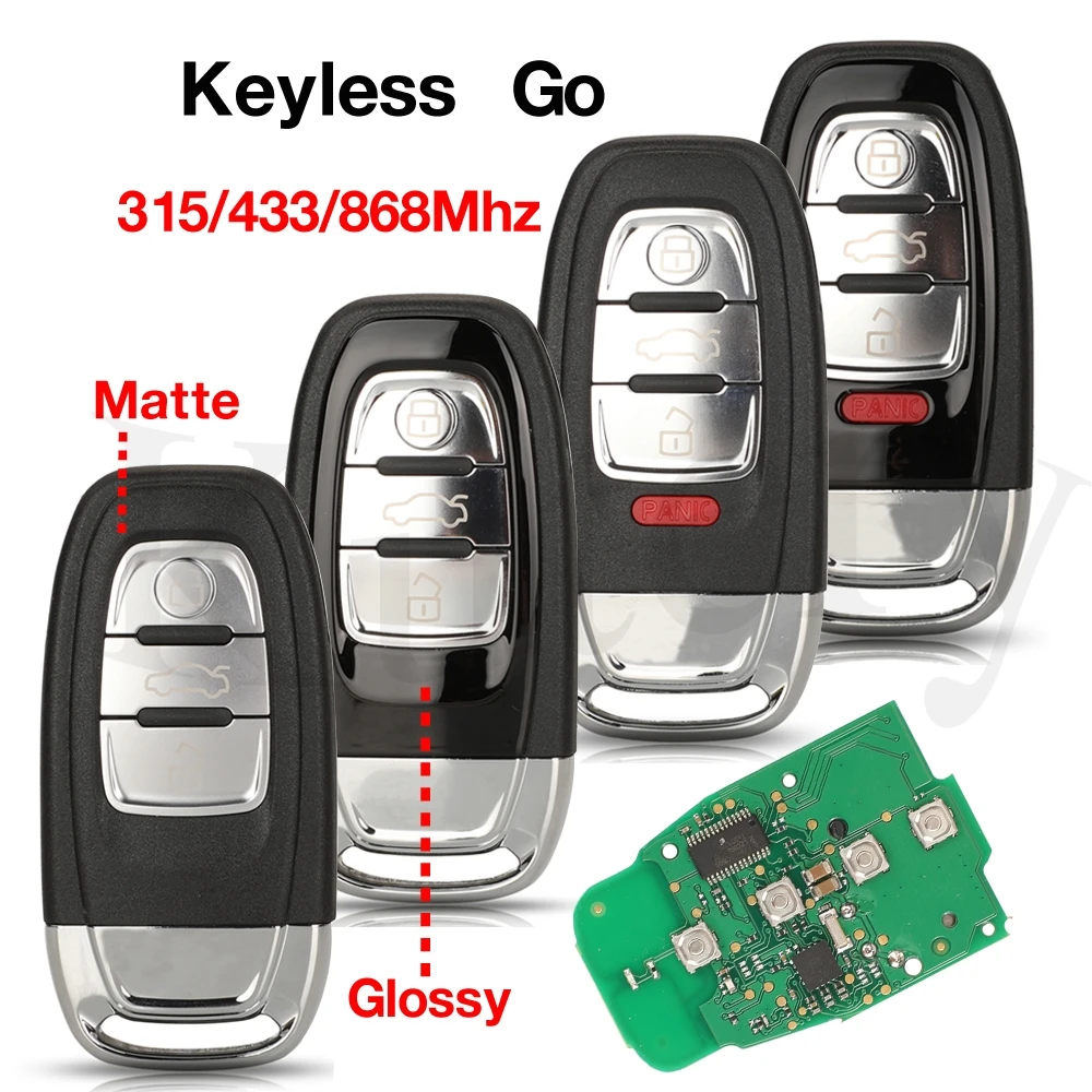

jingyuqin 315/433/868Mhz PCF7945AC Chip Smart Remote Car Key Fob For Audi A4 A5 A6L A7 A8 Q5 Keyless Go 754J 754D/H/F/C/B