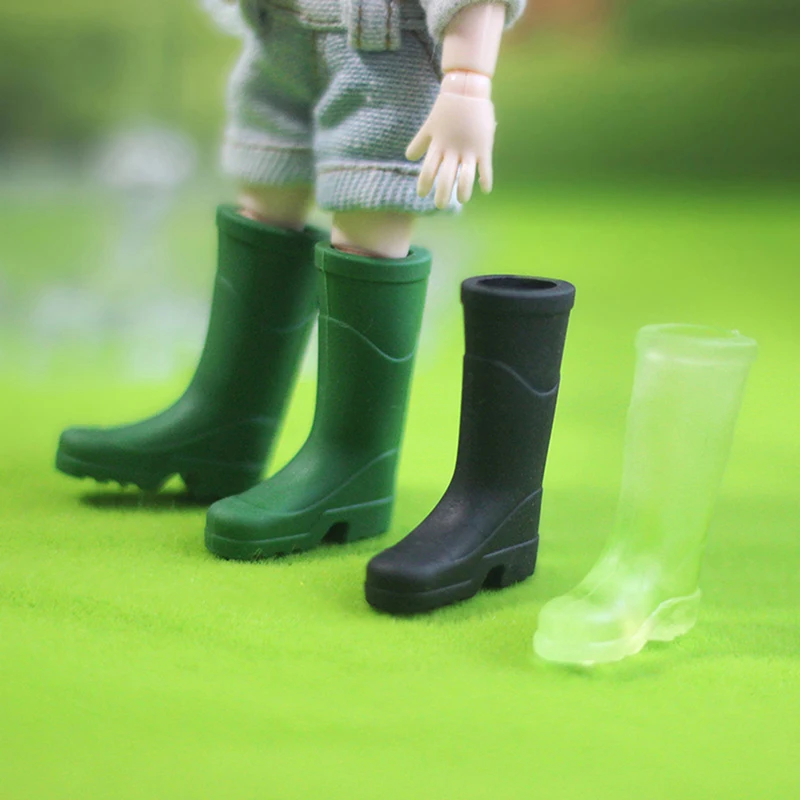 1Pairs 1/12 Scale Dollhouse Miniature Rubber Rain Boots Home Garden Yard Decoration Dolls Accessories Doll Shoes Model Toys