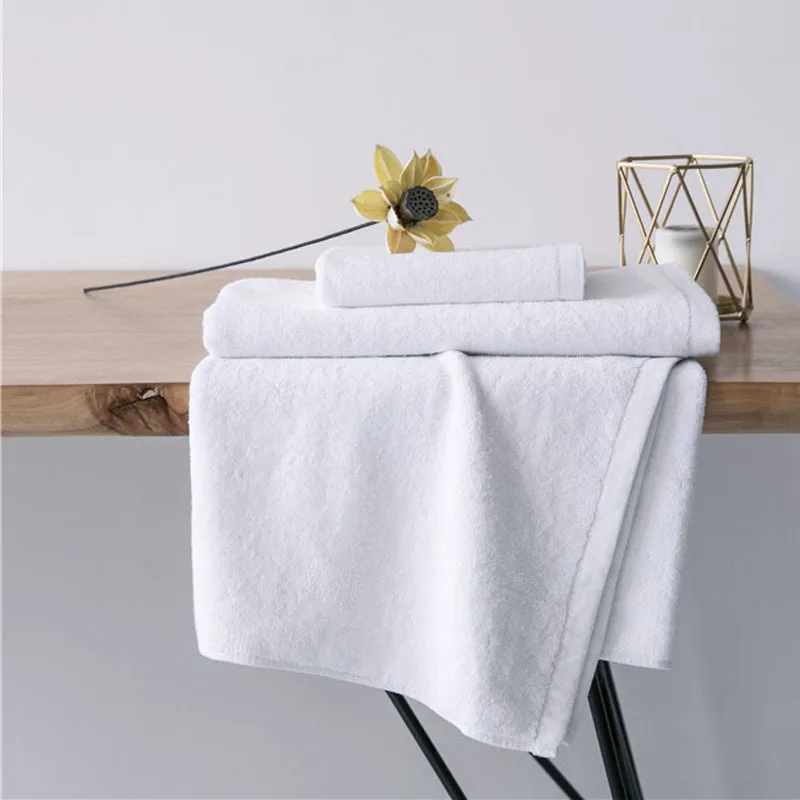 

Star rated hotel high-end homestay towels, 16 pieces, all pure cotton long velvet cotton satin, white side bath