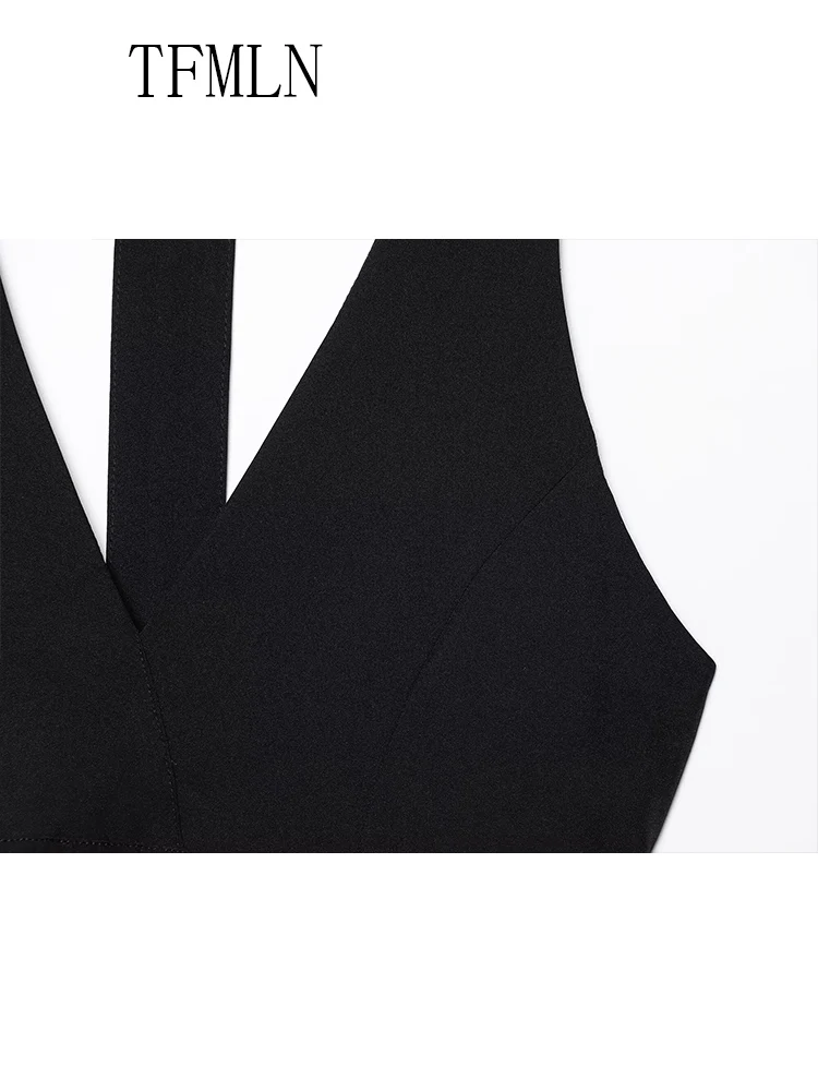 TFMLN 2025 Women Polka Dot Printed Halter Tops Summer Causal Commuting Camisole Tops Fashion Sleeveless Backless Vest ﻿Tops