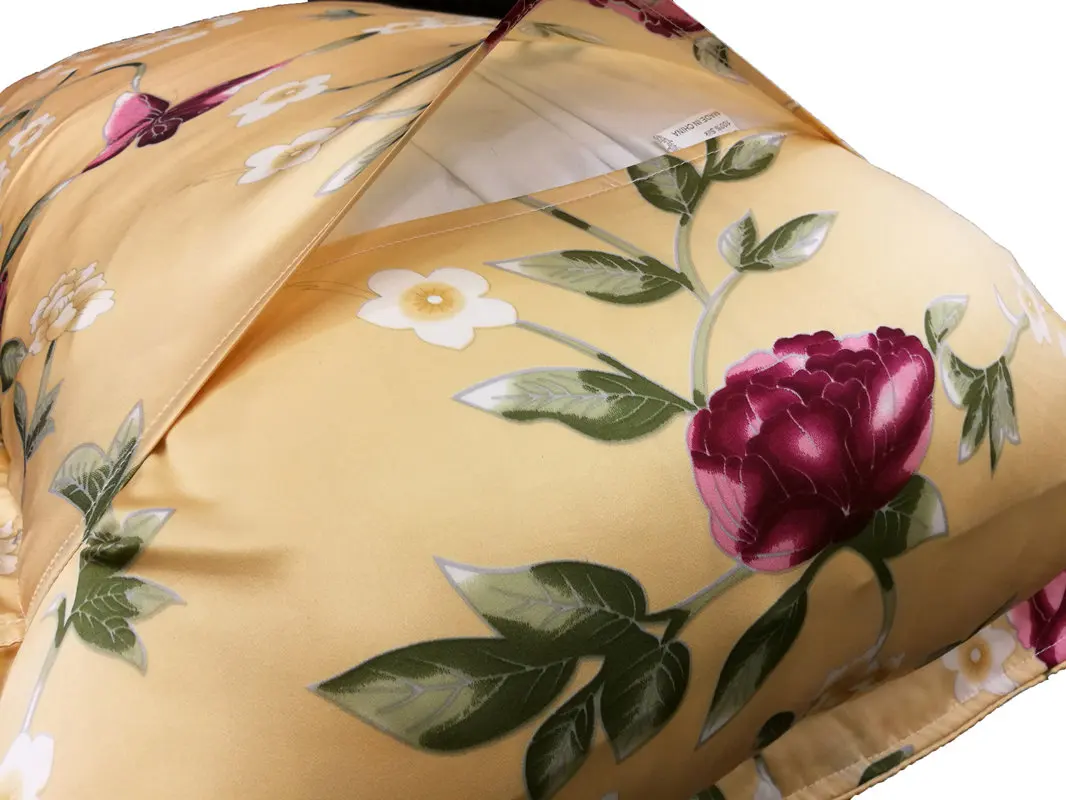 Silk Bedding Set 4pcs Mulberry Silk Duvet Cover Flat Sheet Pillowcase Pure Soft Silk Floral Color Many Sizes ls2106 4