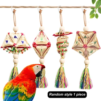 Natural Straw Bird Toy 1