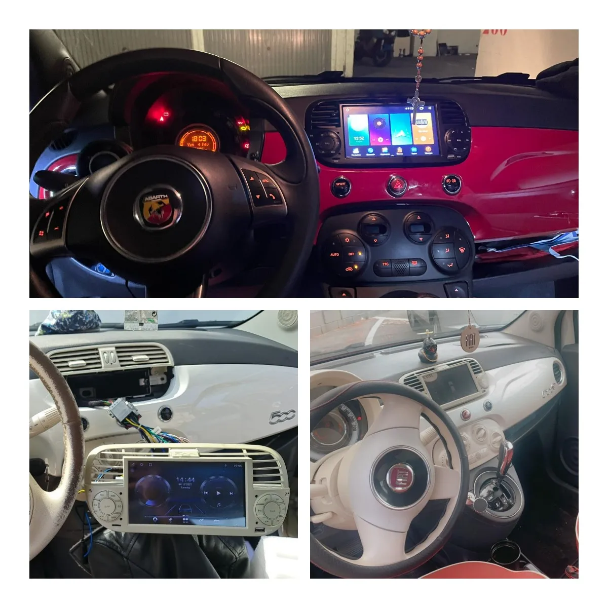 Fiat 500 Abarth Android 12.0 Autoradio GPS Navigationsysteme mit