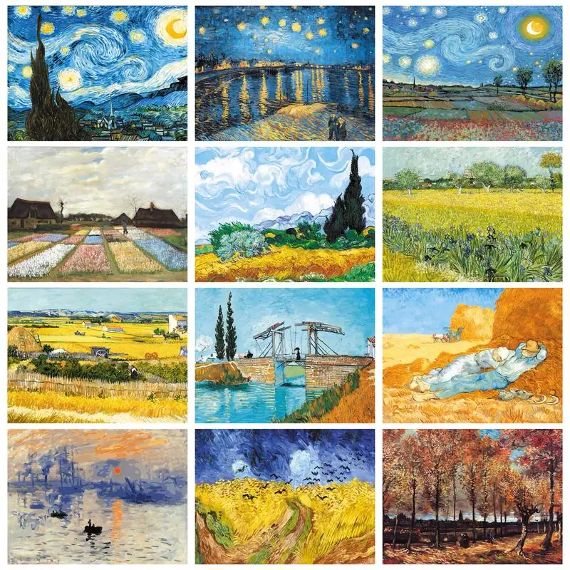 GATYZTORY Abstract Painting By Numbers Acrylic Paints Picture Drawing Landscape Paintings Living Room Decoration