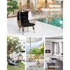 Hand Woven Wicker Egg Chair, Patio Sun Shade Egg Chair with Wide Armrest Allow You to Relax, Strong Metal Frame Lounge Chair w/C 6