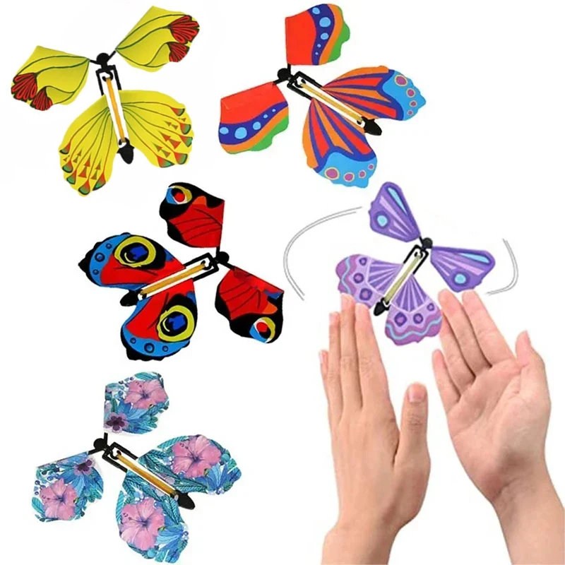 20PCS-Color-Magic-Flying-Butterfly-Rubber-Rubber-Band-Wind-Up-Toy ...