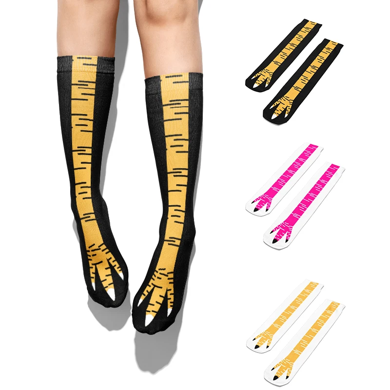 

Chicken Feet Long Socks Female Fashion Trend Funny Socks Ostrich Pattern Spring Summer Mid-tube Cotton Socks Suitable For Unisex