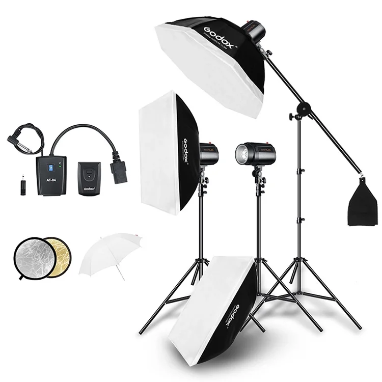 

Godox 400W 2pcs Strobe Studio Flash Light Kit 200Ws Photographic Lighting - Strobes Light Stands Triggers Soft Box