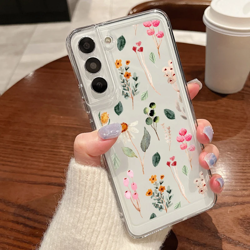 Floral Clear Silicone Phone Case Cover
