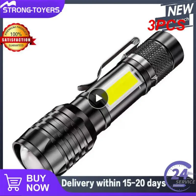 

3 шт. супер яркий сильный фонарик Новый светодиодный зум бытовое уличное освещение мини электрическое уличное освещение Usb зарядка