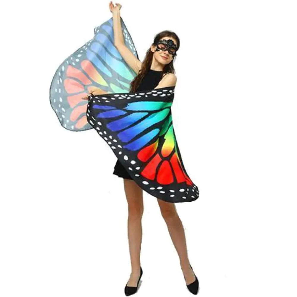 Damen Schmetterlingsflügel Polyester Schmetterlingsumhang für Bühnenkostüm, Schal, Umhang, Kostüm – Detail 3