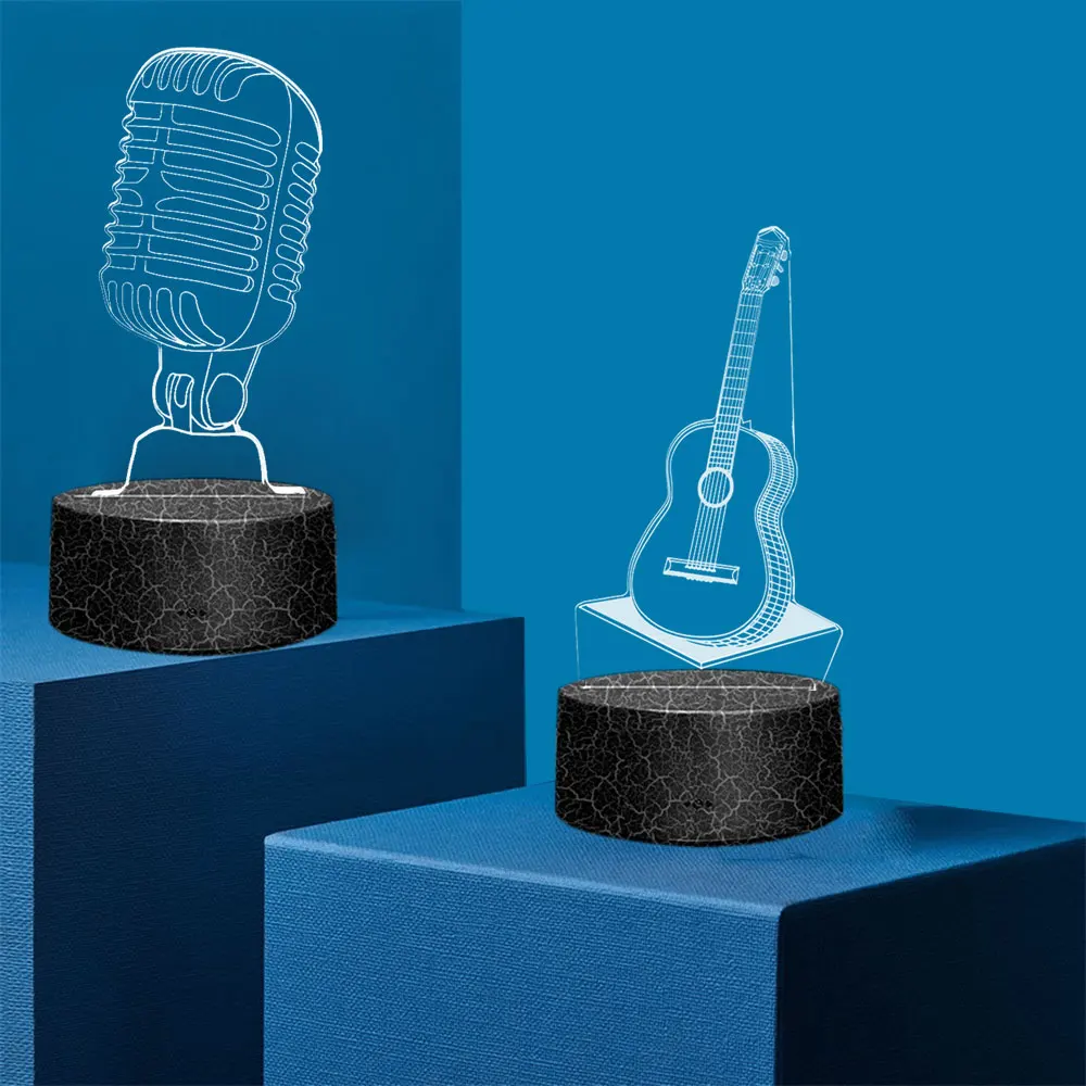

Guitar LED 3D Light Night Lamp Music Note Concert Desk Lamp For Bedroom USB or AA Power Table Night light For Party Home Decor