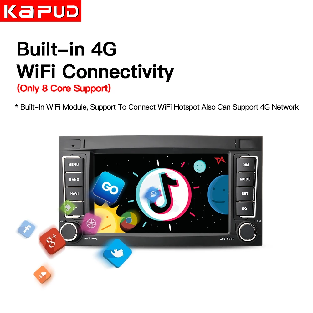 Kapud 7 ''Android Car Radio Multimedia GPS per VW Touareg 2004-2011 Transporter T5 Multivan DSP 4G CarPlay SWC Naviagtion