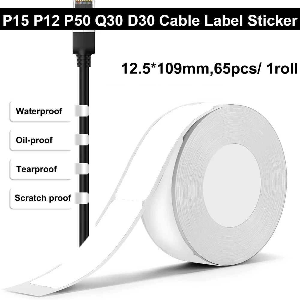 Self-Adhesive Thermal Label Sticker Roll - 12x40mm/14x30mm, Compatible with Label Makers