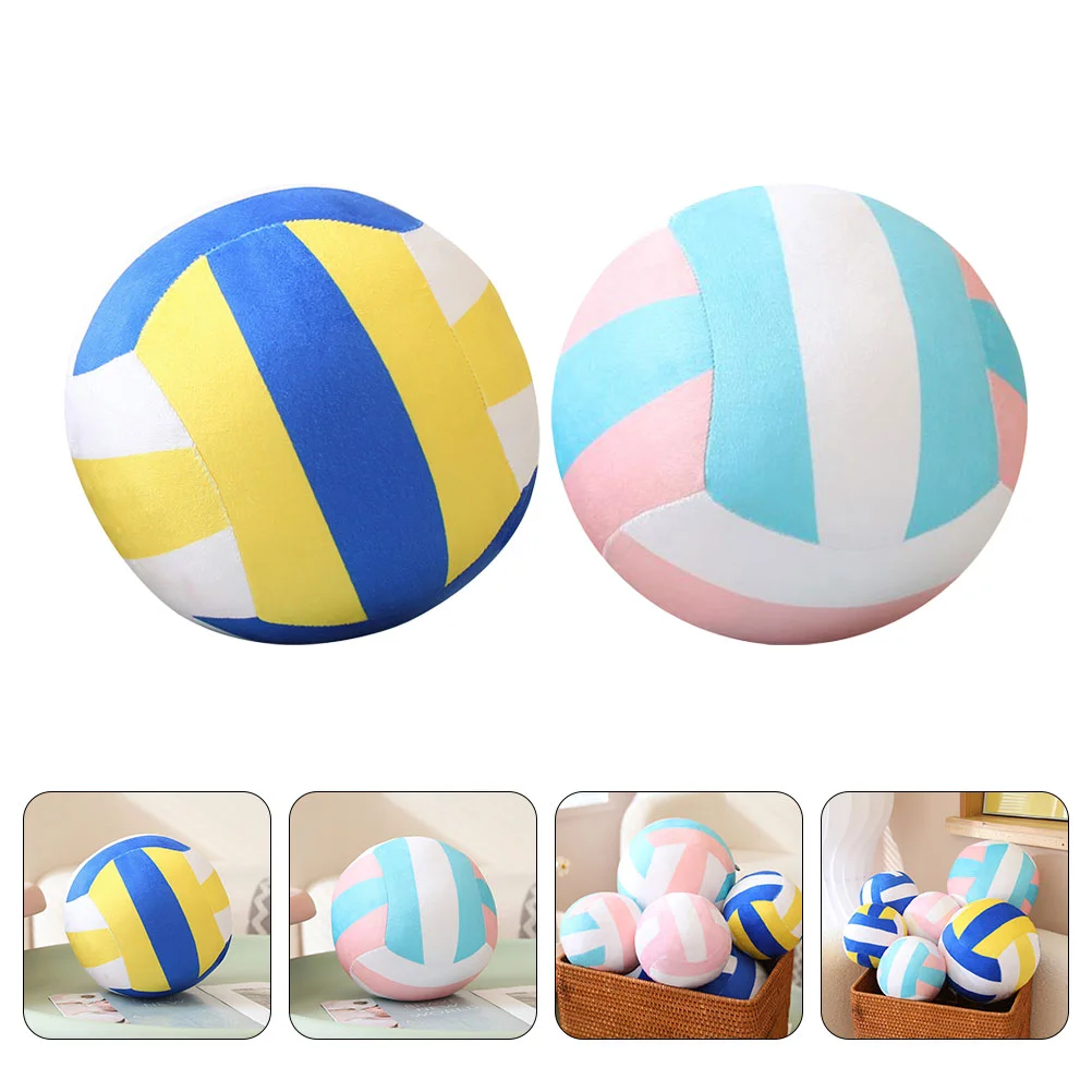 2 Pcs Volleyball Plush Toy Soft Sports Decor for Girl Bedroom Gifts Lovers Ornaments Accessories Cloth Girls Boy Teen 3
