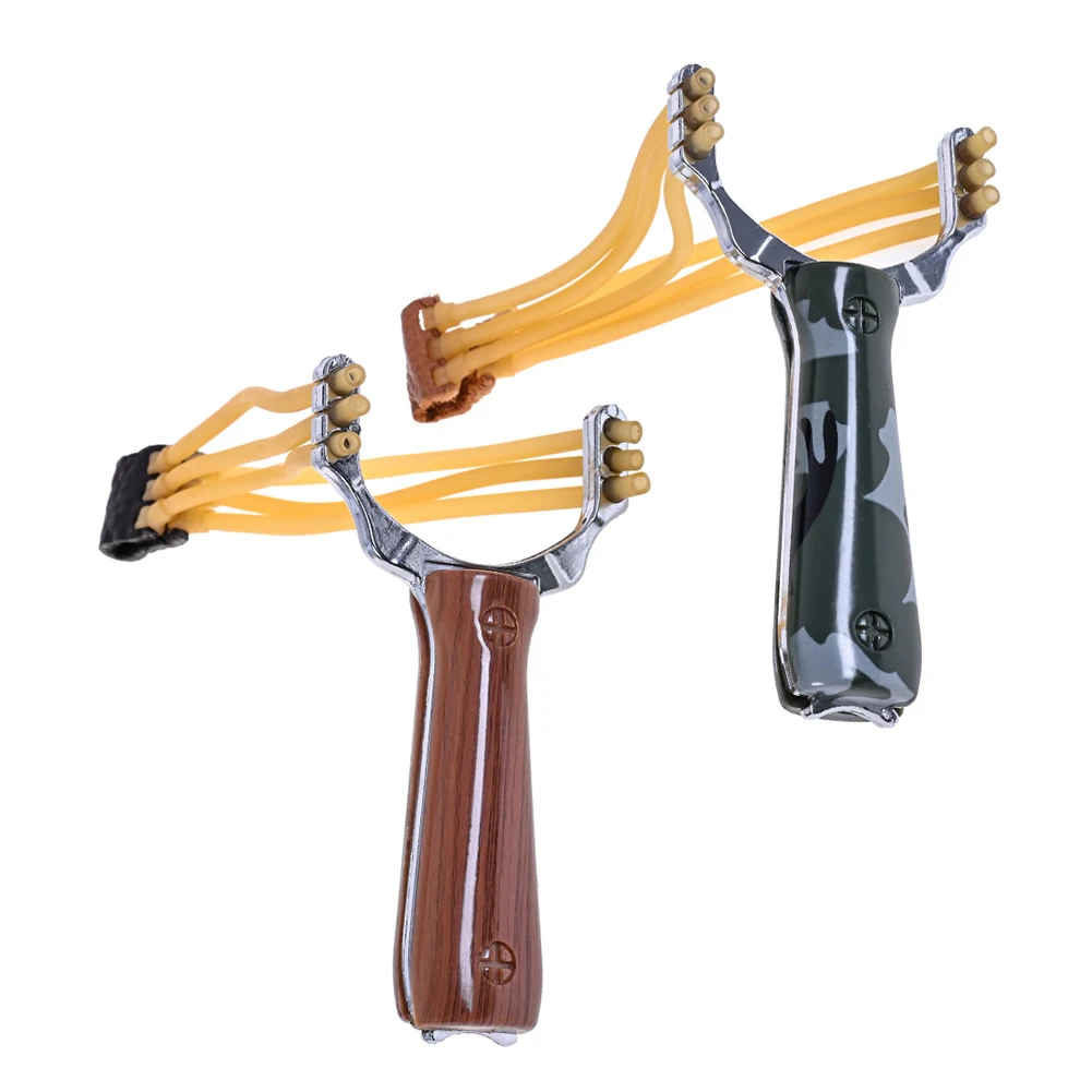 Hunting Shooting Slingshot Camouflage Bow With Rubber Band Outdoor